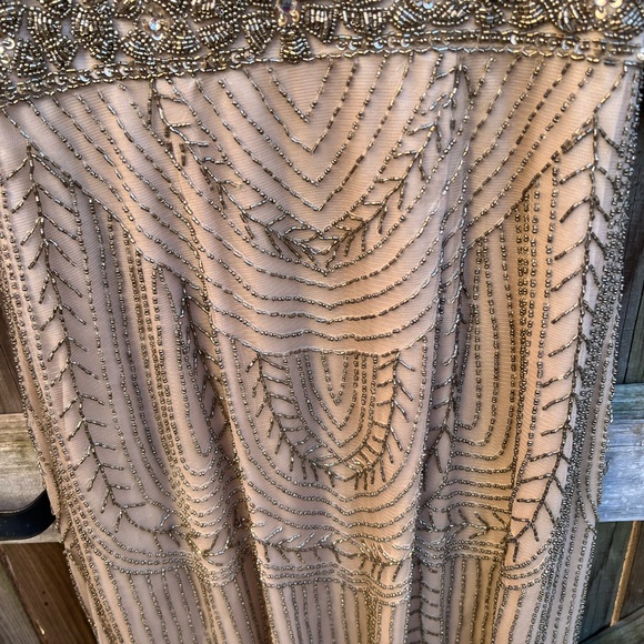 Sue Wong Tan and Gold Beaded Dress - Picture 12 of 13